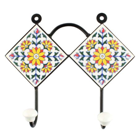 Sunflower Ceramic Tile Hook